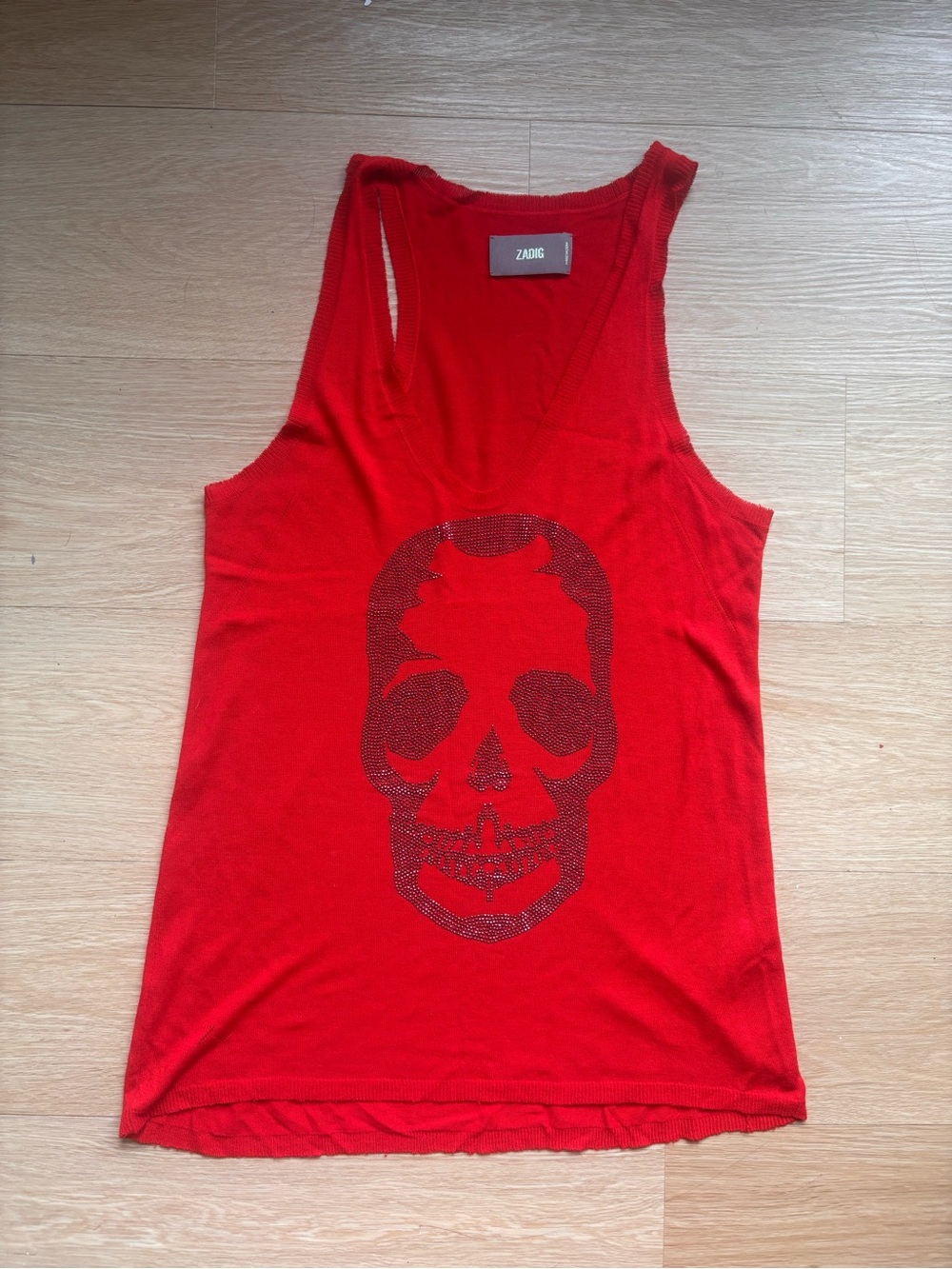 Zadig & Voltaire Alix Bis Skull Embellished tank top Size M